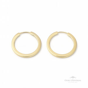 Argola Redonda Fio Retangular Invertido (703) OA - Ouro Universal
