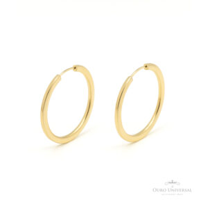 Argola Redonda Fio Retangular Invertido (705) OA - Ouro Universal