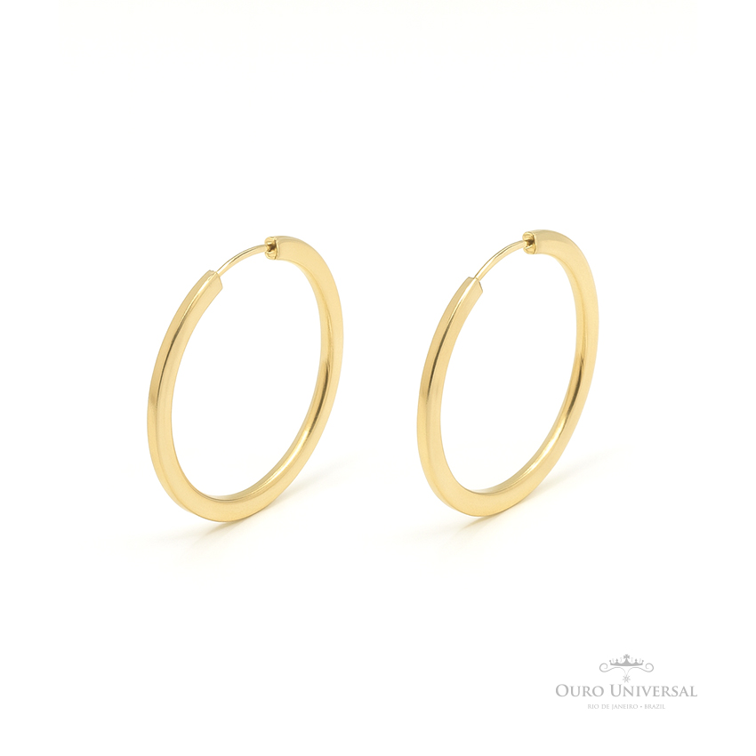 Argola Redonda Fio Retangular Invertido (705) OA - Ouro Universal Argola Redonda Fio Retangular Invertido (705) OA - Ouro Universal