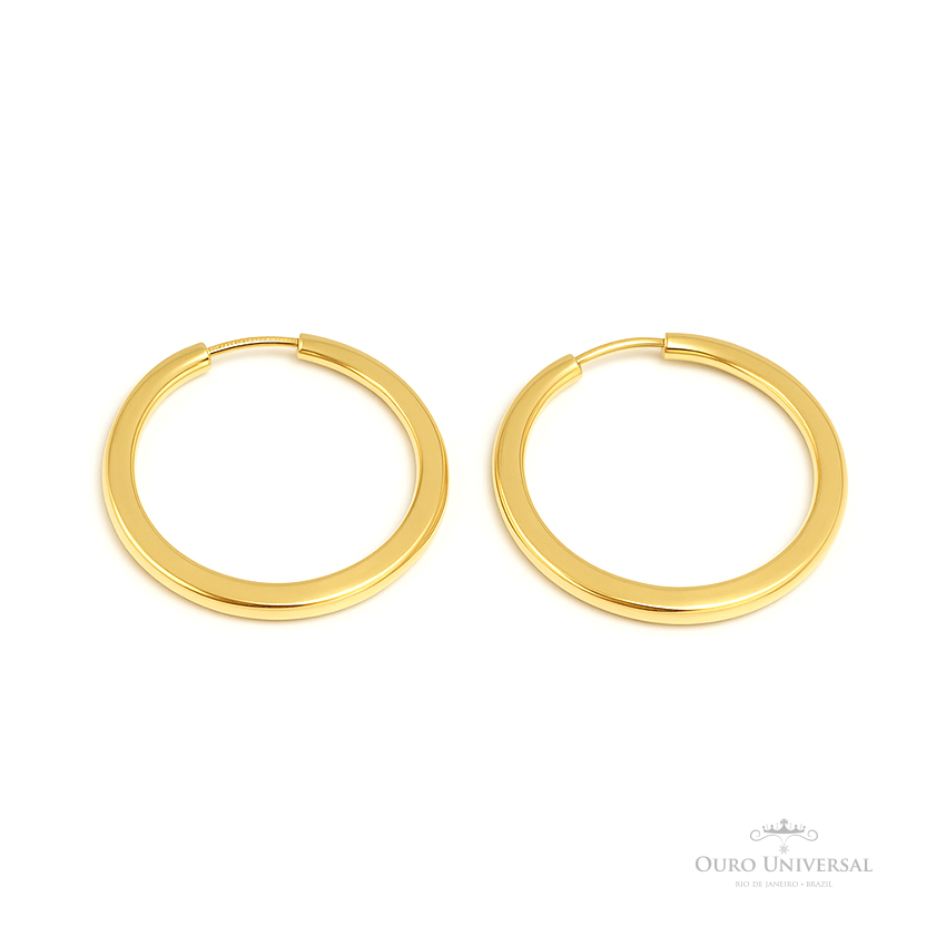 Argola Redonda Fio Retangular Invertido (705) OA - Ouro Universal Argola Redonda Fio Retangular Invertido (705) OA - Ouro Universal
