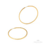 Argola Redonda Fio Retangular Invertido (708) OA - Ouro Universal