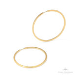 Argola Redonda Fio Retangular Invertido (708) OA - Ouro Universal