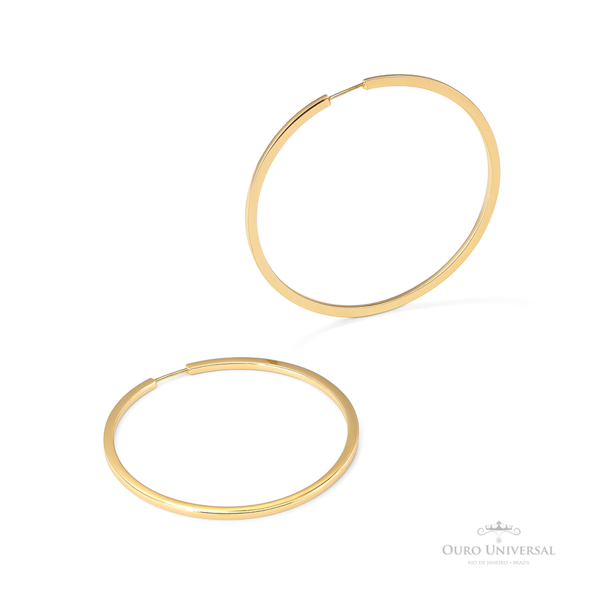 Argola Redonda Fio Retangular Invertido (708) OA - Ouro Universal Argola Redonda Fio Retangular Invertido (708) OA - Ouro Universal