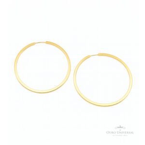 Argola Redonda Fio Retangular Invertido (708) OA - Ouro Universal