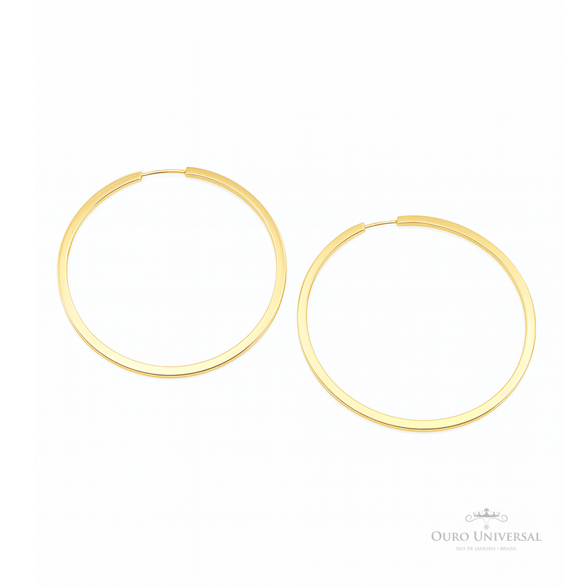 Argola Redonda Fio Retangular Invertido (708) OA - Ouro Universal Argola Redonda Fio Retangular Invertido (708) OA - Ouro Universal