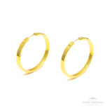 Argola Redonda Fio Retangular Larho (507) OA - Ouro Universal