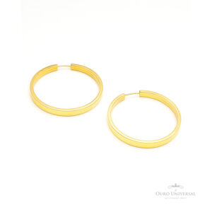 Argola Redonda Fio Retangular Larho (507) OA - Ouro Universal