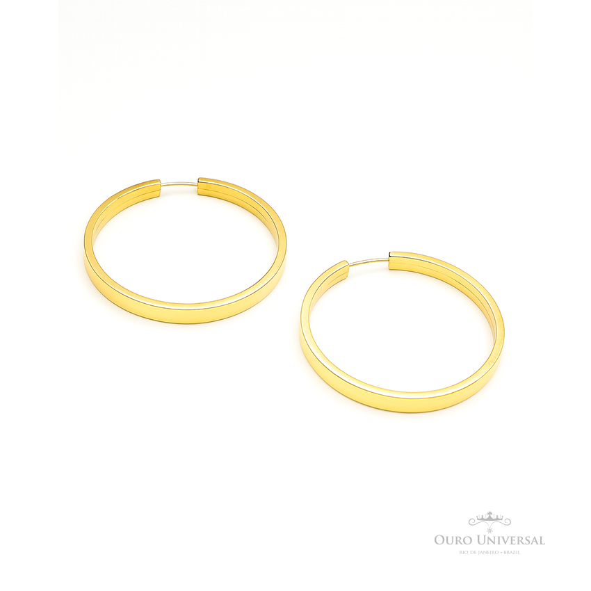 Argola Redonda Fio Retangular Larho (507) OA - Ouro Universal Argola Redonda Fio Retangular Larho (507) OA - Ouro Universal