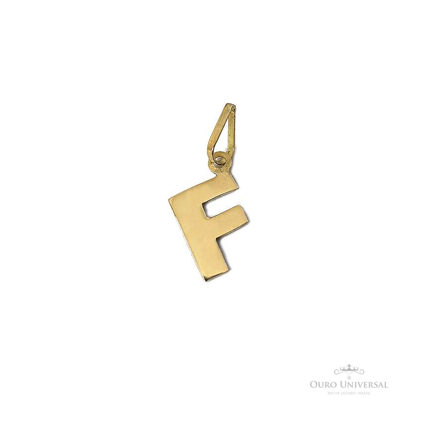 Pingente Letra “F” OA - Ouro Universal