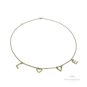 Choker Love 40cm OA - Ouro Universal