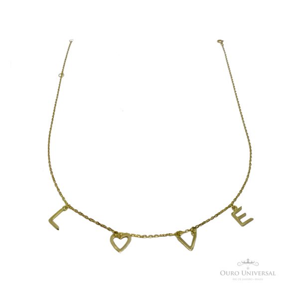 Choker Love 40cm OA - Ouro Universal