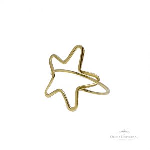 Anel Estrela G em OA - Ouro Universal