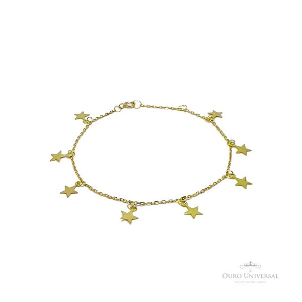 Pulseira com Pingentes de Estrelas OA - Ouro Universal