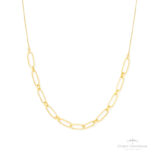 Colar de Malha Alongada com Elos Cadeados OA - Ouro Universal