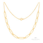 Colar de Malha Alongada com Elos Cadeados OA - Ouro Universal