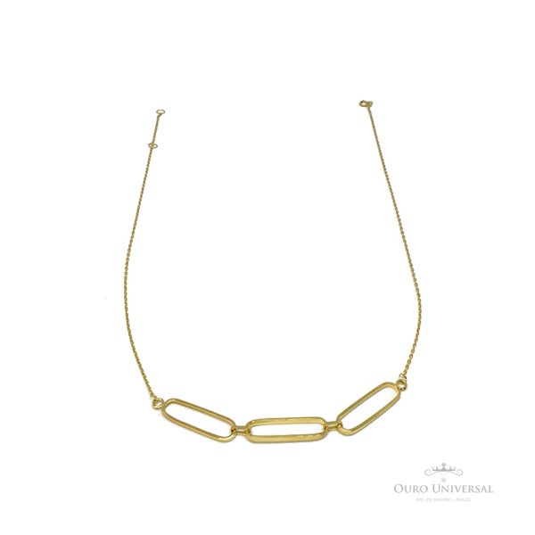 Choker com 3 Elos em OA - Ouro Universal