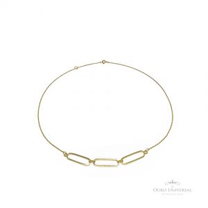 Choker com 3 Elos em OA - Ouro Universal