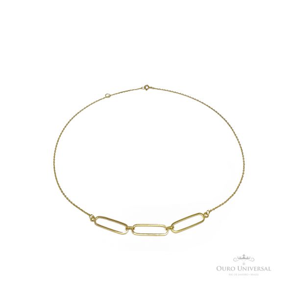 Choker com 3 Elos em OA - Ouro Universal