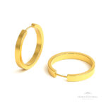 Argola Redonda Fio Retangular Largo (505) OA - Ouro Universal