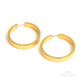 Argola Redonda Fio Retangular Largo (505) OA - Ouro Universal