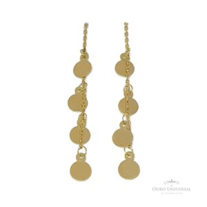 Brinco 4 Círculos Pendurados OA - Ouro Universal
