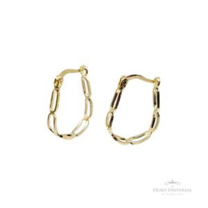 Argola de Elos Corrente Cadeado (Gota) OA - Ouro Universal