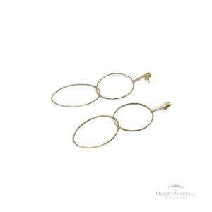 Brinco Vazado Oval Duplo OA - Ouro Universal