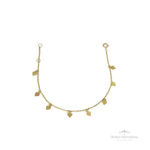 Pulseira com Pingentes de Corações em Pé OA