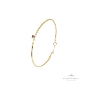 Bracelete Zircônia Ametista OA - Ouro Universal