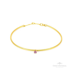 Bracelete Zircônia Ametista OA - Ouro Universal