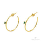 Brinco Zircônia Esmeralda OA - Ouro Universal