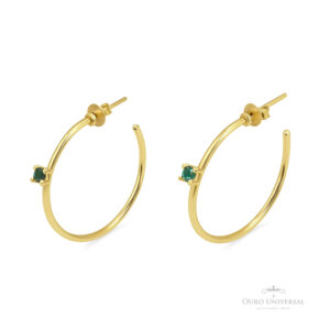 Brinco Zircônia Esmeralda OA - Ouro Universal