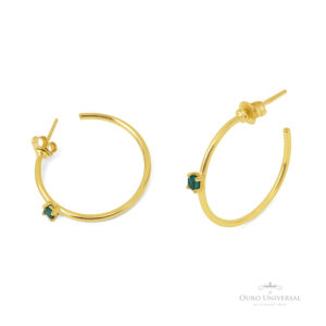 Brinco Zircônia Esmeralda OA - Ouro Universal