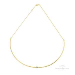 Meio Aro Zircônia Ametista OA - Ouro Universal