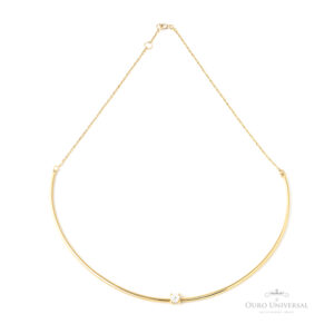 Meio Aro Zircônia Diamante OA - Ouro Universal