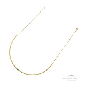Meio Aro Zircônia Esmeralda OA - Ouro Universal