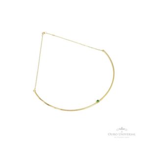 Meio Aro Zircônia Esmeralda OA - Ouro Universal