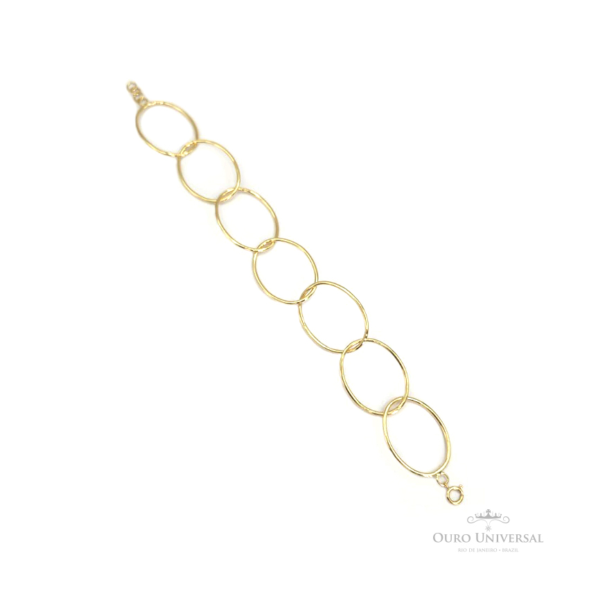 Pulseira Glam Elos Ovais OA - Ouro Universal