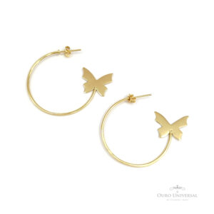 Argola Borboleta Única OA - Ouro Universal