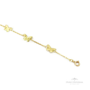 Pulseira Borboletas - Ouro Universal