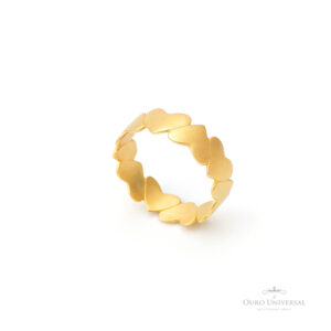 Anel Chapa Vários Corações OA - Ouro Universal