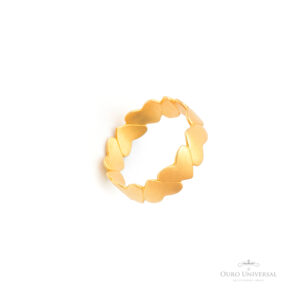 Anel Chapa Vários Corações OA - Ouro Universal