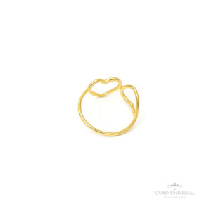 Anel Coração Duplo OA - Ouro Universal