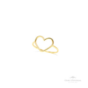 Anel Coração G Fio Redondo OA - Ouro Universal
