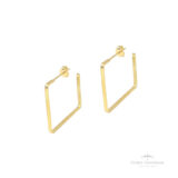 Brinco Argola Quadrada com Tarraxa OA - Ouro Universal
