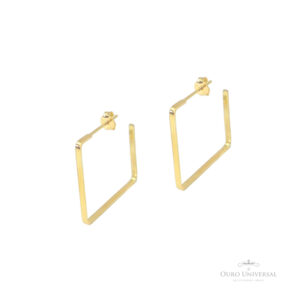 Brinco Argola Quadrada com Tarraxa OA - Ouro Universal