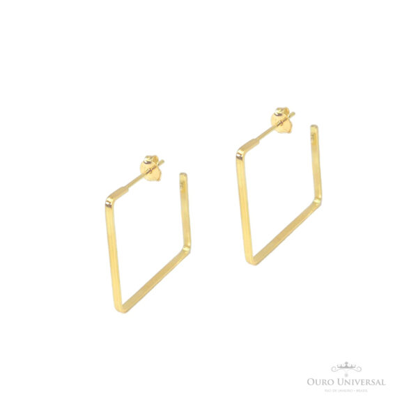 Brinco Argola Quadrada com Tarraxa OA - Ouro Universal