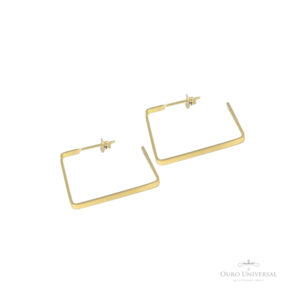 Brinco Argola Quadrada com Tarraxa OA - Ouro Universal