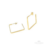 Brinco Argola Quadrada com Tarraxa OA - Ouro Universal