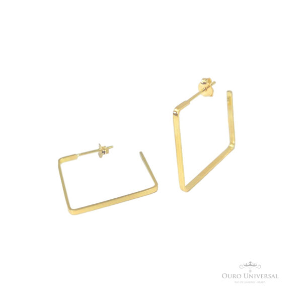 Brinco Argola Quadrada com Tarraxa OA - Ouro Universal